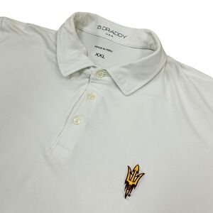 B Draddy Arizona State‎ Sun Devils Polo Shirt Men's XXL White Golf Pima Cotton